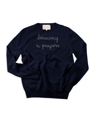 "democracy in progress" Women's Cashmere Crewneck