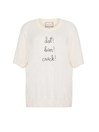"dot! bam! crack!" Silk Cashmere Short Sleeve Crewneck