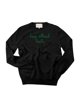 "love without limits" Women's Crewneck Cashmere Core LINGUA FRANCA NYC Black XS