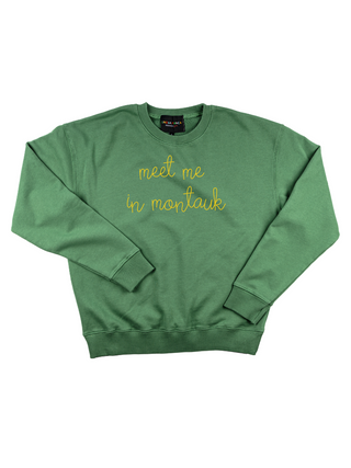 "meet me in montauk" Kids' Sweatshirt  Lingua Franca NYC 2T Vintage Green 