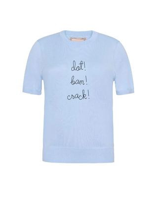"dot! bam! crack!" Silk Cashmere Short Sleeve Crewneck