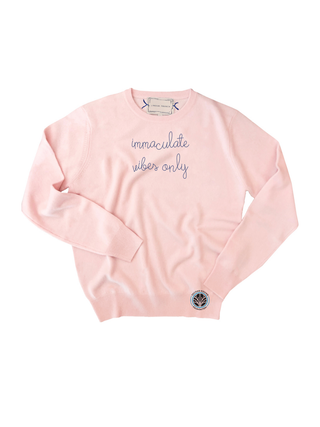 "immaculate vibes only" Cashmere Crewneck