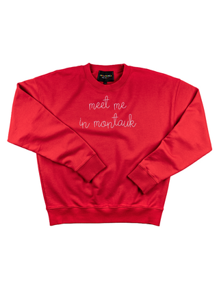 "meet me In montauk" Women's Sweatshirt  Lingua Franca NYC XS Red 