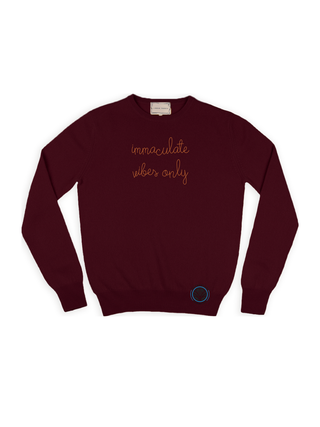 "immaculate vibes only" Cashmere Crewneck