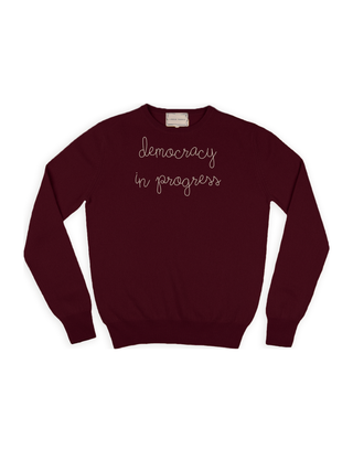 "democracy in progress" Women's Cashmere Crewneck