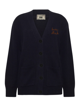 "brain attack" Cluny Cardigan Cashmere Core LINGUA FRANCA NYC Navy XS