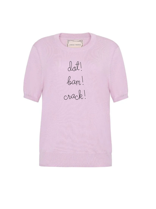 "dot! bam! crack!" Silk Cashmere Short Sleeve Crewneck