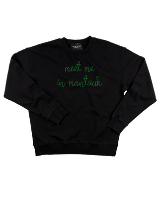 "meet me In montauk" Women's Sweatshirt  Lingua Franca NYC XS Black 