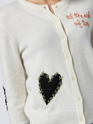 "frank" Classic Cardigan Cashmere Core LINGUA FRANCA NYC Cream XS