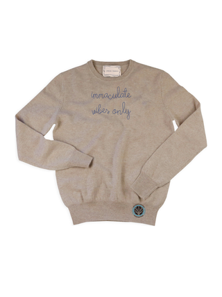 "immaculate vibes only" Cashmere Crewneck