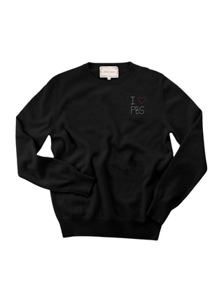 "i heart pbs" Men's Crewneck Cashmere Core LINGUA FRANCA NYC