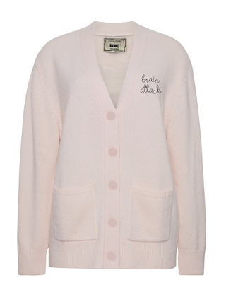"brain attack" Cluny Cardigan Cashmere Core LINGUA FRANCA NYC Pale Pink XS