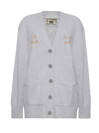 "'til death do us part" Cluny Cardigan Cashmere Core LINGUA FRANCA NYC Smoke XS