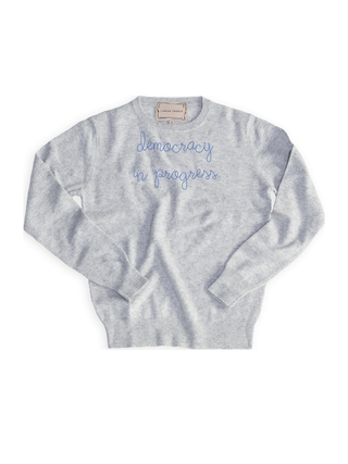 "democracy in progress" Women's Cashmere Crewneck