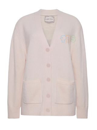 "pbs retro logo" Cluny Cardigan Cashmere Core LINGUA FRANCA NYC Pale Pink XS