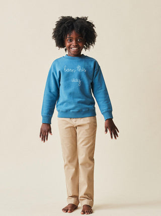 "born this way" kids' sweatshirt Sweatshirt Dubow 2T Vintage Blue 