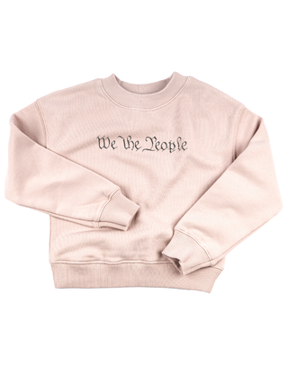 "we the people" Constitution Edition Kids' Sweatshirt Sweatshirt LINGUA FRANCA NYC Light Pink 2T