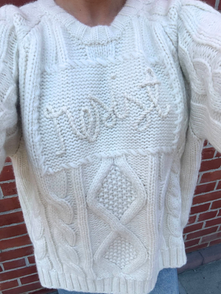 "resist" Bjorn Crewneck CUSTOM LINGUA FRANCA NYC Cream XS