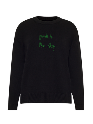 "park in the sky" Maxine Sweater Cotton Cashmere Core LINGUA FRANCA NYC Black XS