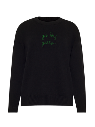 "school spirit" Custom Maxine Sweater Cotton Cashmere Core LINGUA FRANCA NYC Black XS