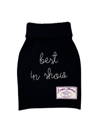 "best in show" Dog Sweater LINGUA FRANCA NYC Black XS