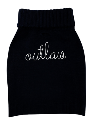 "outlaw" Dog Sweater Wool Lingua Franca NYC Black XS