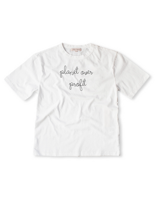 "planet over profit" T-Shirt  Lingua Franca White XS 