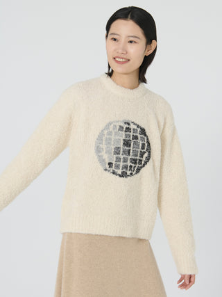 Hand Knit Disco Crew Sweater ITV (TRADING VENTURE SAC) XS Cream 