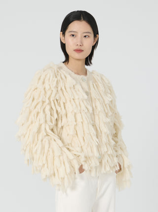 Cher Fringe Jacket Jacket ITV (TRADING VENTURE SAC) XS Cream 