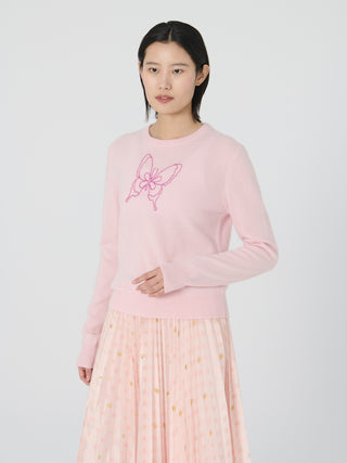 butterfly Women's Crewneck Sweater Lingua Franca NYC   