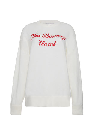 Bowery Hotel Cashmere Crewneck RTW LINGUA FRANCA NYC Cream XS