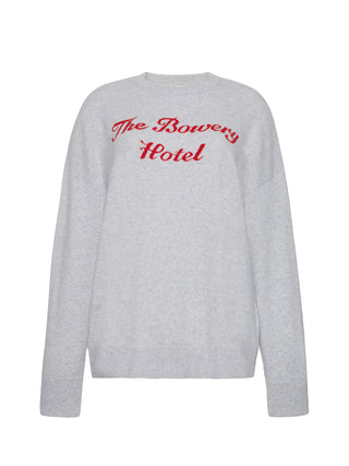 Bowery Hotel Cashmere Crewneck RTW LINGUA FRANCA NYC Smoke XS
