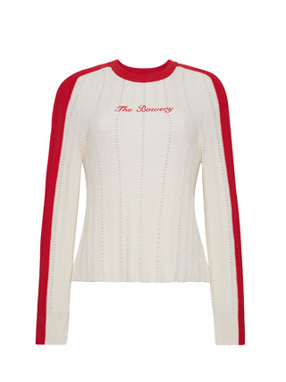 Bowery Pointelle Pullover RTW LINGUA FRANCA NYC Cream XS