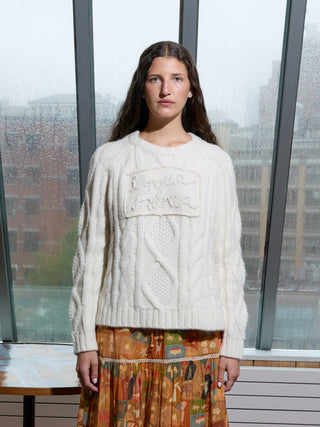 Custom Bjorn Crewneck RTW Lingua Franca NYC Cream XS