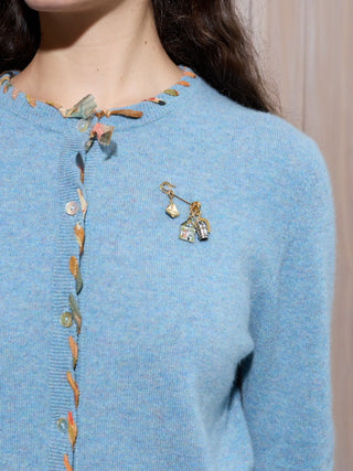 Gretel Cardigan RTW Lingua Franca NYC Sea XS