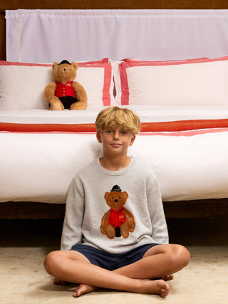 Kids' Bo Bear Cotton Crewneck RTW LINGUA FRANCA NYC