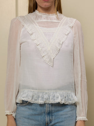 Patchwork Lace Shirt RTW LINGUA FRANCA NYC