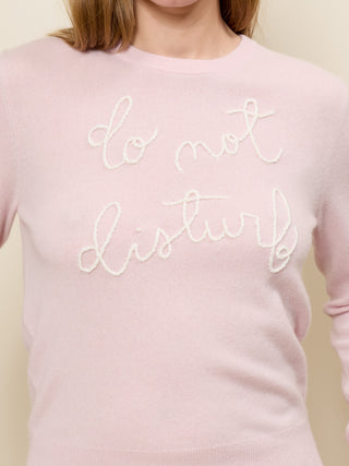 Do Not Disturb Crewneck RTW LINGUA FRANCA NYC Pale Pink XS
