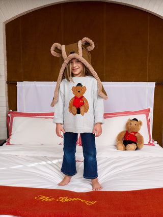 Kids' Bo Bear Cotton Crewneck RTW LINGUA FRANCA NYC