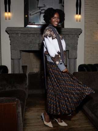 Clara Crewneck RTW Lingua Franca NYC Cream Multi XS