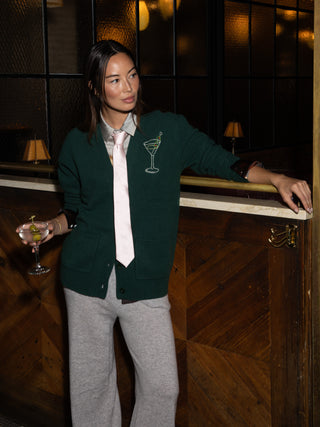 "olive martini" Cluny Cardigan Cashmere Core LINGUA FRANCA NYC