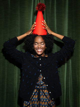 Quilt Knot Cardigan RTW Lingua Franca NYC Black XS