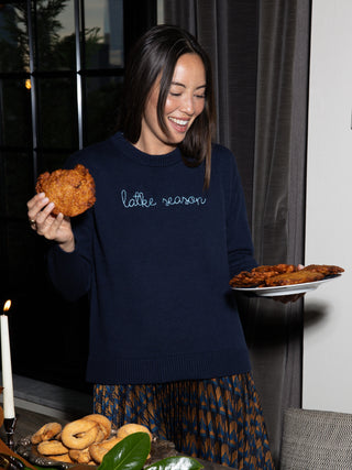 "latke season" Maxine Sweater Cotton Cashmere LINGUA FRANCA NYC