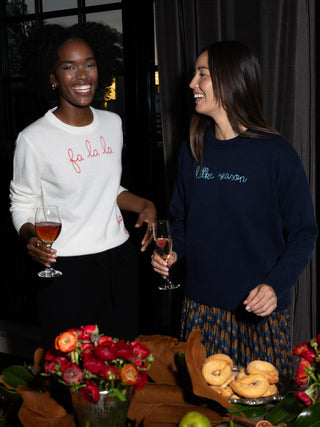 "latke season" Maxine Sweater Cotton Cashmere LINGUA FRANCA NYC