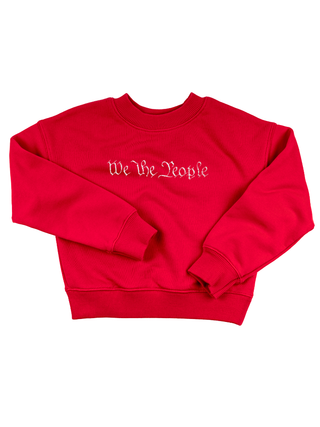 "we the people" Constitution Edition Kids' Sweatshirt Sweatshirt LINGUA FRANCA NYC Red 2T
