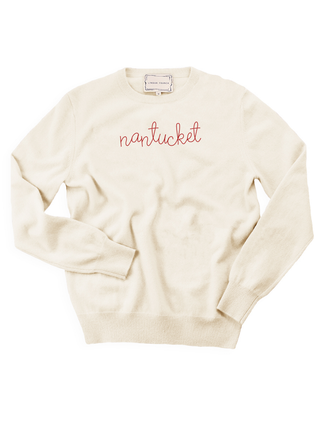 "nantucket" Crewneck Sweater Lingua Franca NYC Cream XS 