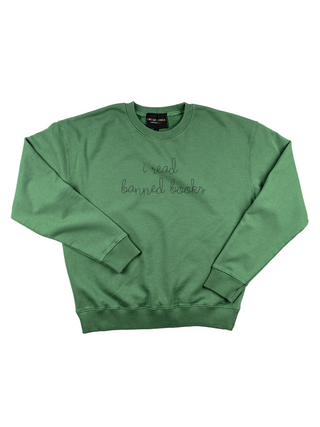 "I read banned books" Women's Sweatshirt Sweatshirt Dubow XS Vintage Green 