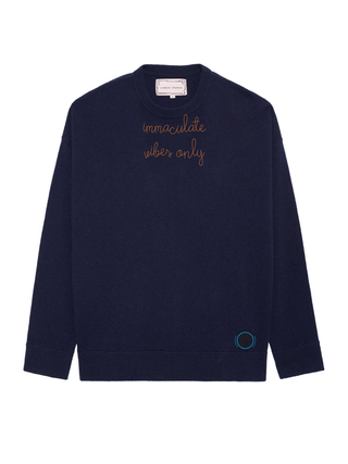 "immaculate vibes only" Jane Oversized Cashmere Crewneck