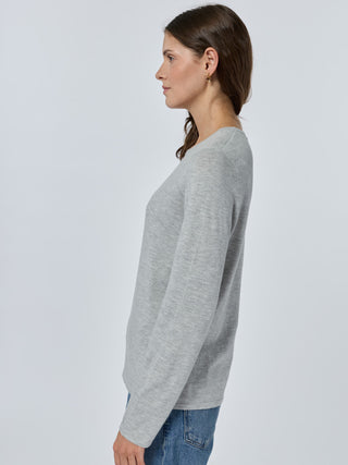 Custom Mara Cotton Crewneck Cotton Silk Core LINGUA FRANCA NYC smoke