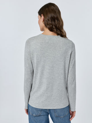 Custom Mara Cotton Crewneck Cotton Silk Core LINGUA FRANCA NYC smoke